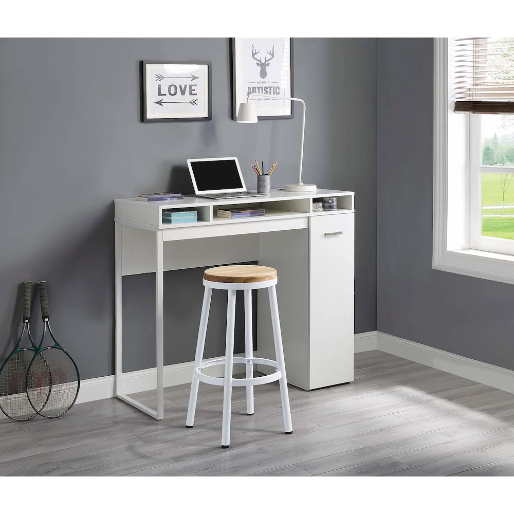 Ravel 47″W Desk with Storage in White Finish KD