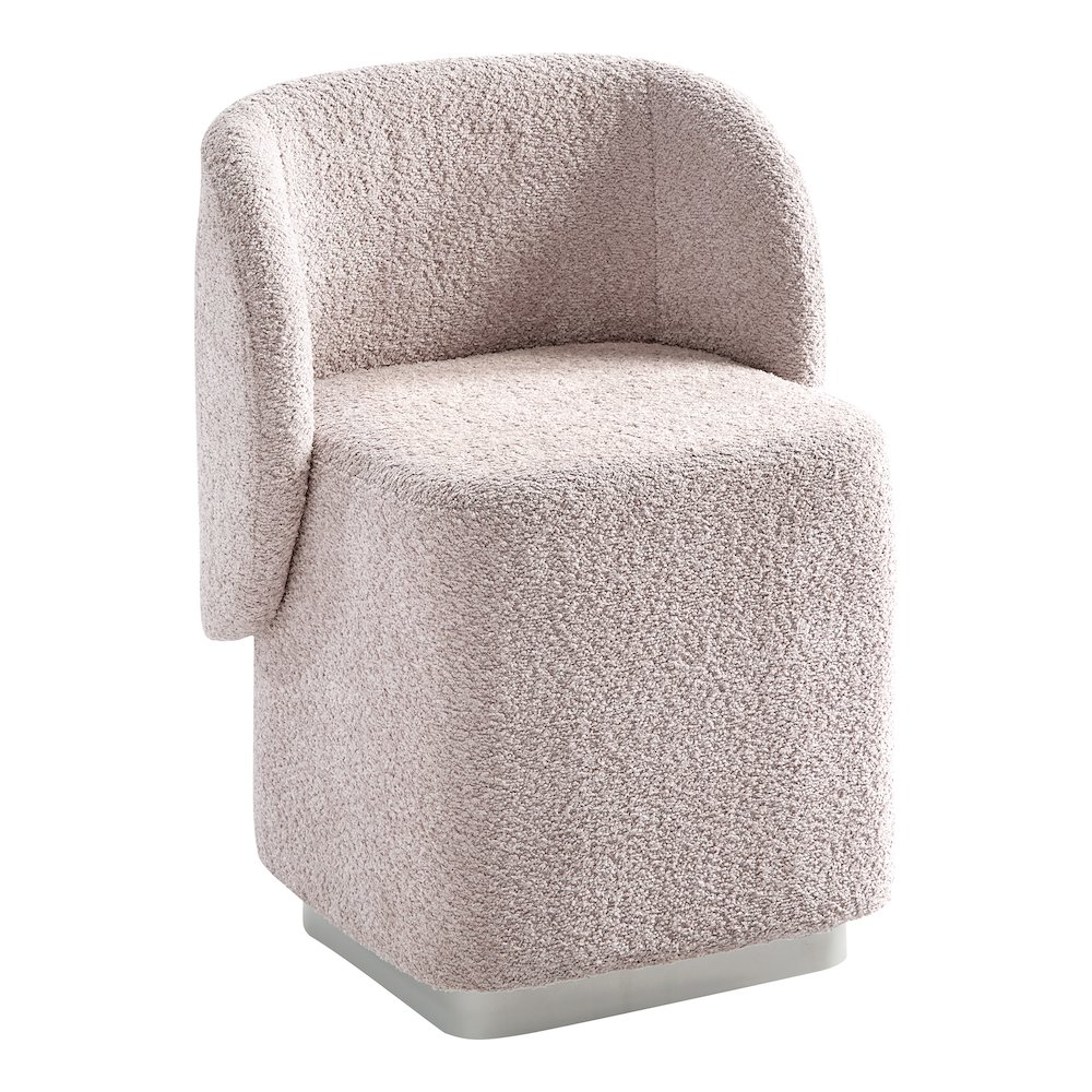 Cady Vanity Chair in Dusty Rose Fabric Fully Assembled