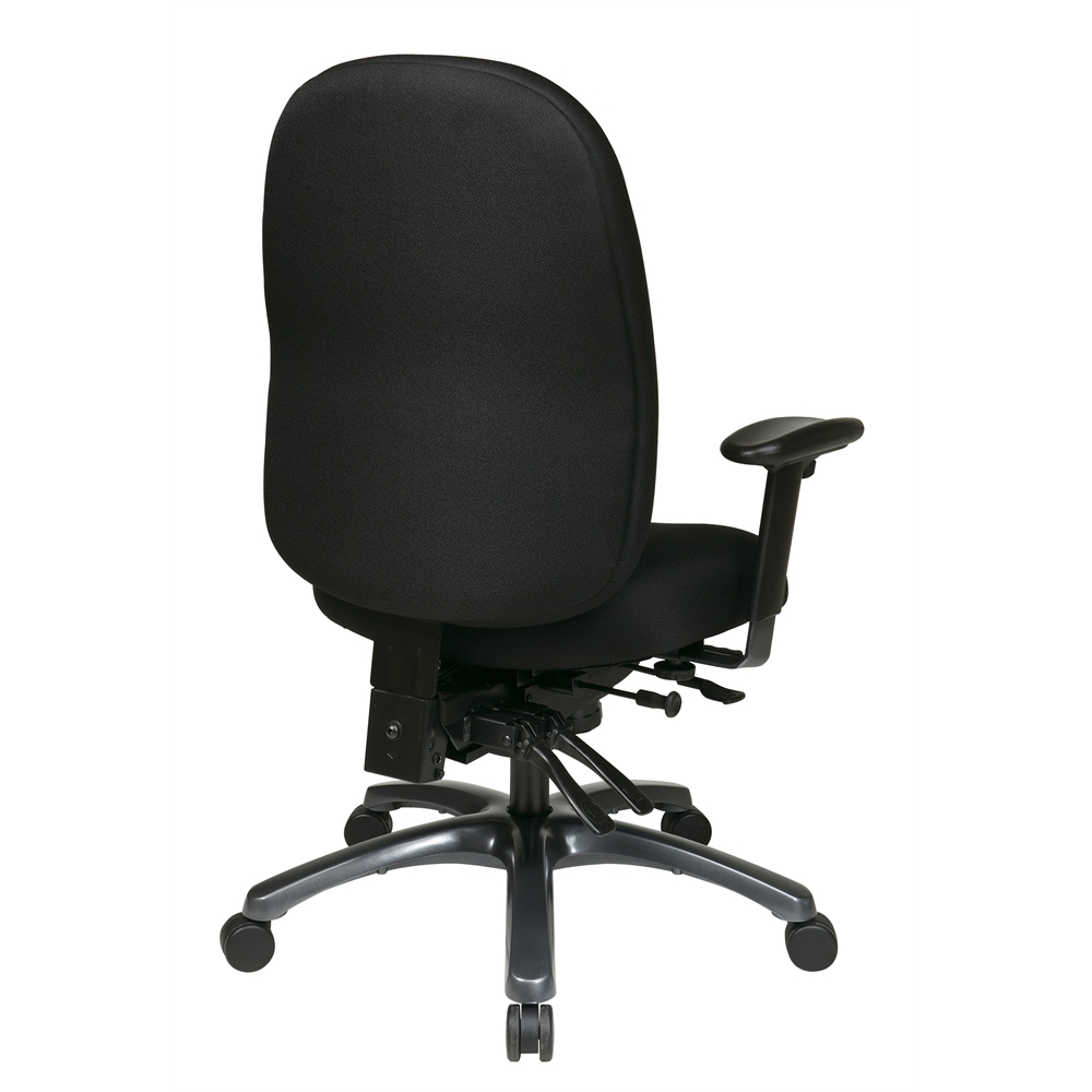 Multi-Function High Back Chair with Seat Slider and Titanium Finish Base