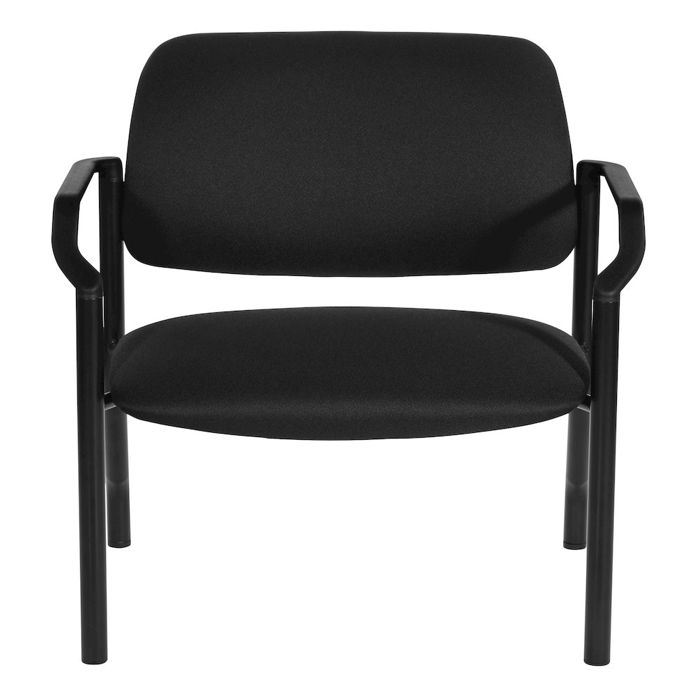 Big & Tall Guest Chair in Icon Black Fabric with PU Arms and Black Metal Frame