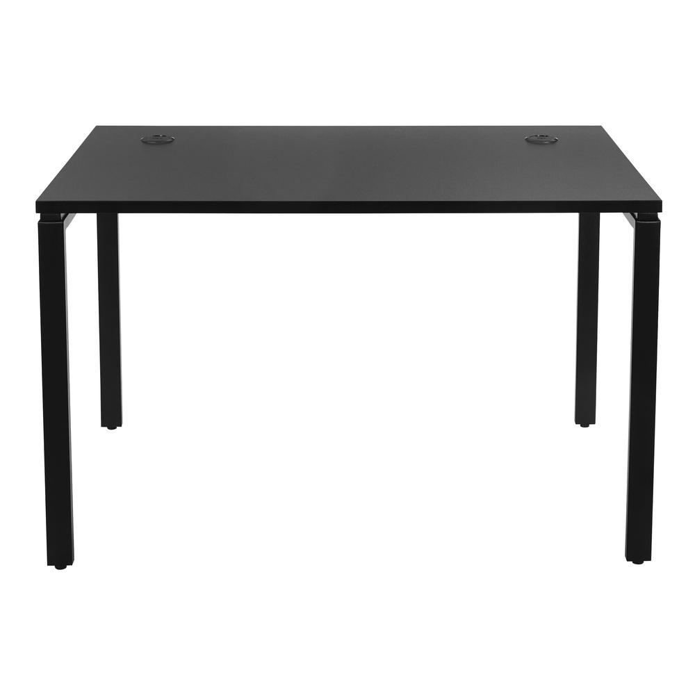 48″ Writing Desk with Black Laminate Top and Black Finish Metal Legs