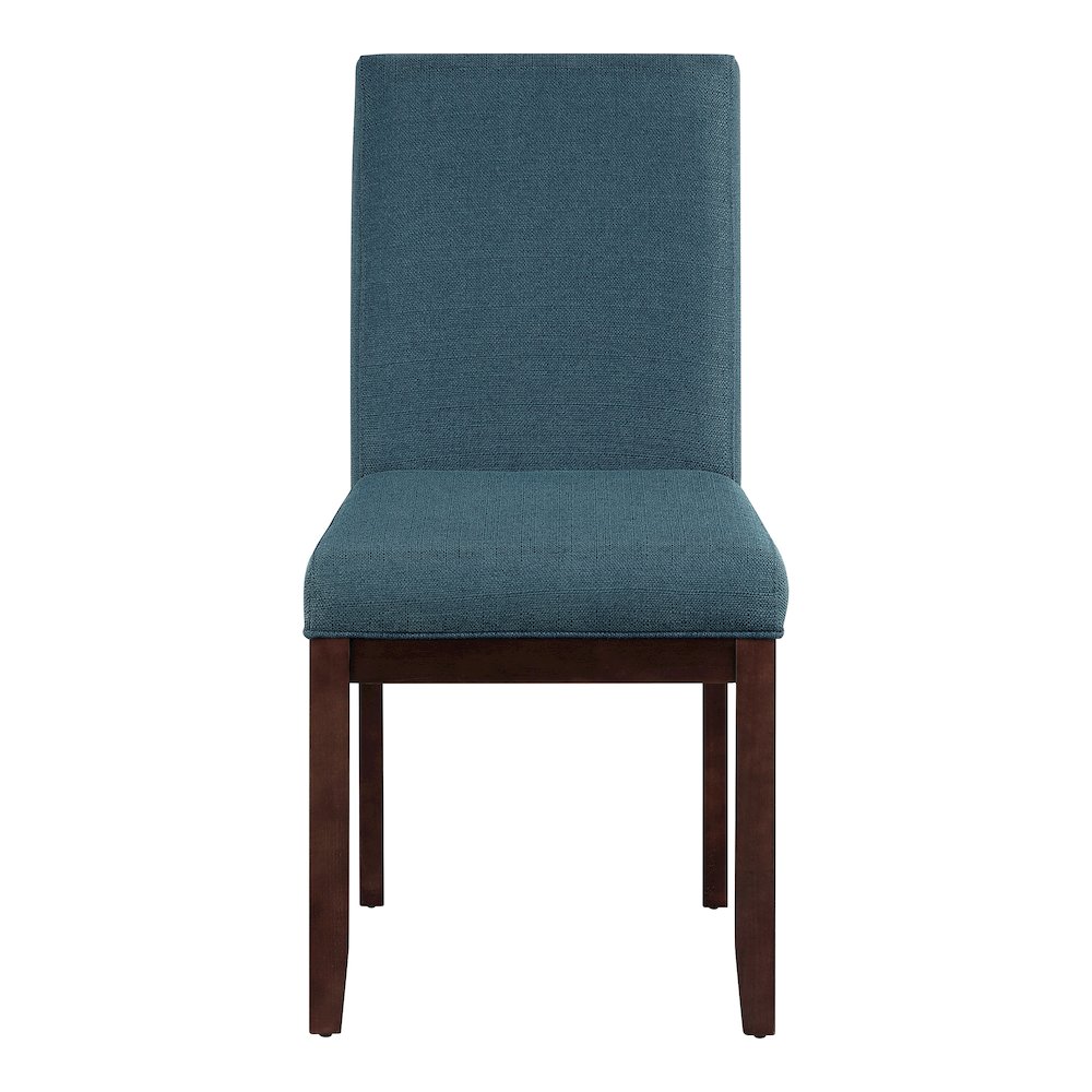 Dakota Parsons Chair in Azure Fabric and Espresso Finished Legs