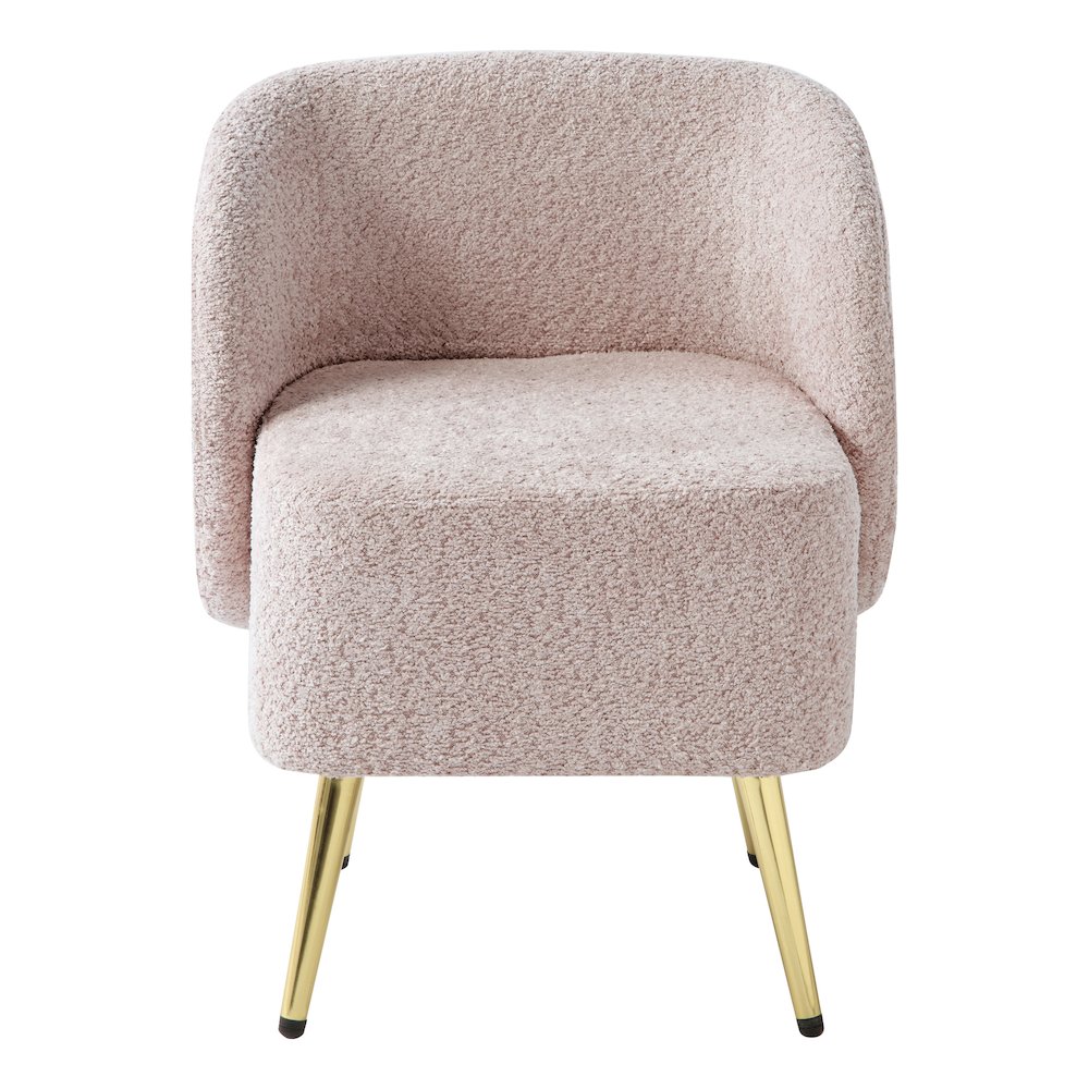 Abrina Vanity Chair in Dusty Rose Fabric with Gold Legs