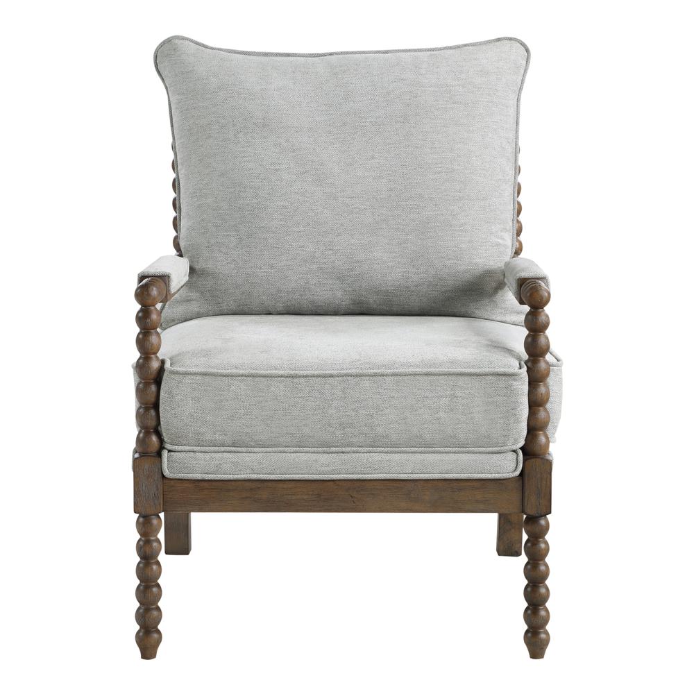 Fletcher Spindle Chair in Smoke Fabric with Brush Charcoal Finish