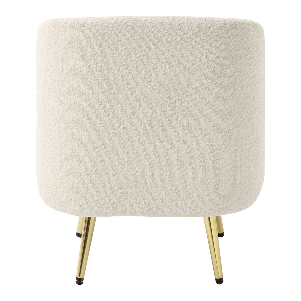 Abrina Vanity Chair in Textured Cream Fabric with Gold Legs