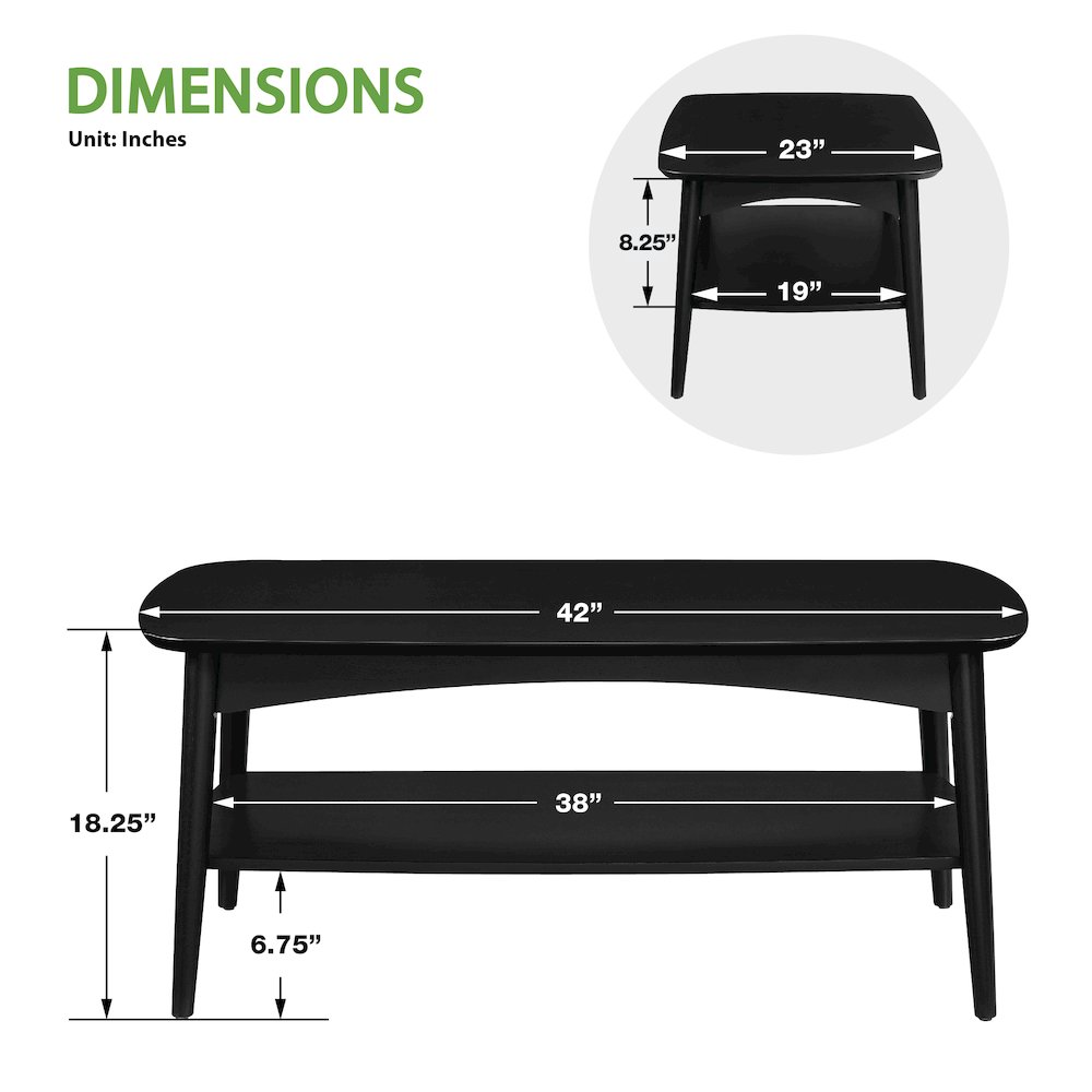 Copenhagen Coffee Table in Black Finish