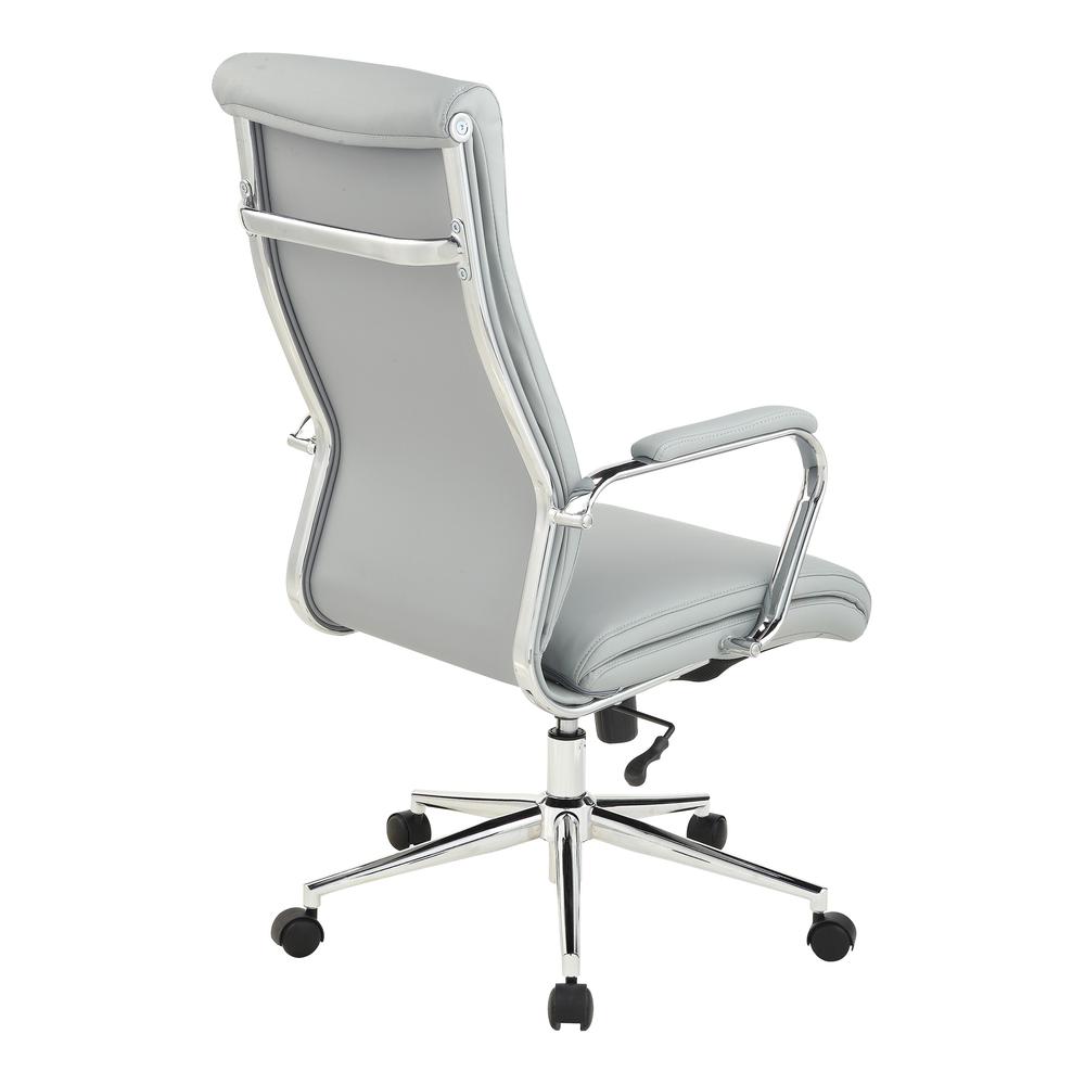 High Back Manager’s Chair with Dillon Steel Antimicrobial Fabric and Chrome Base