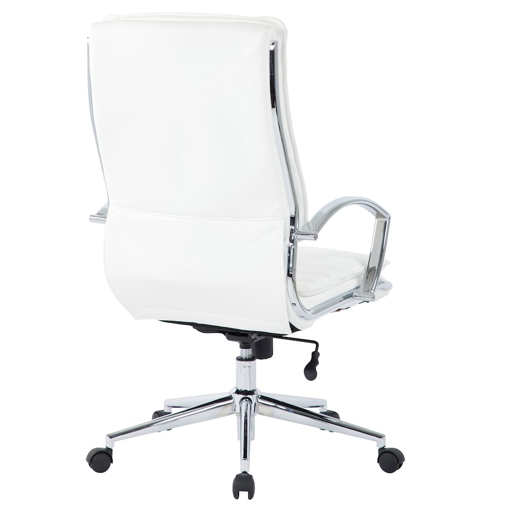 High Back Manager’s Faux Leather Chair with Chrome Base