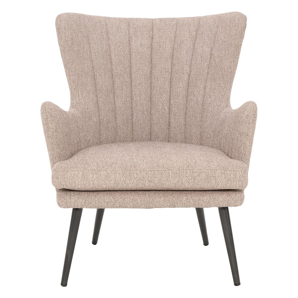 Jenson Accent Chair with Cappuccino Fabric and Grey Legs