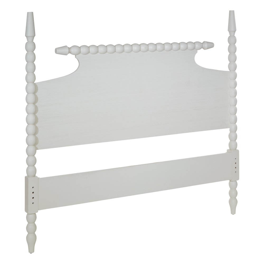 Spindle King Bed Headboard in Sandcastle Antique White Finish