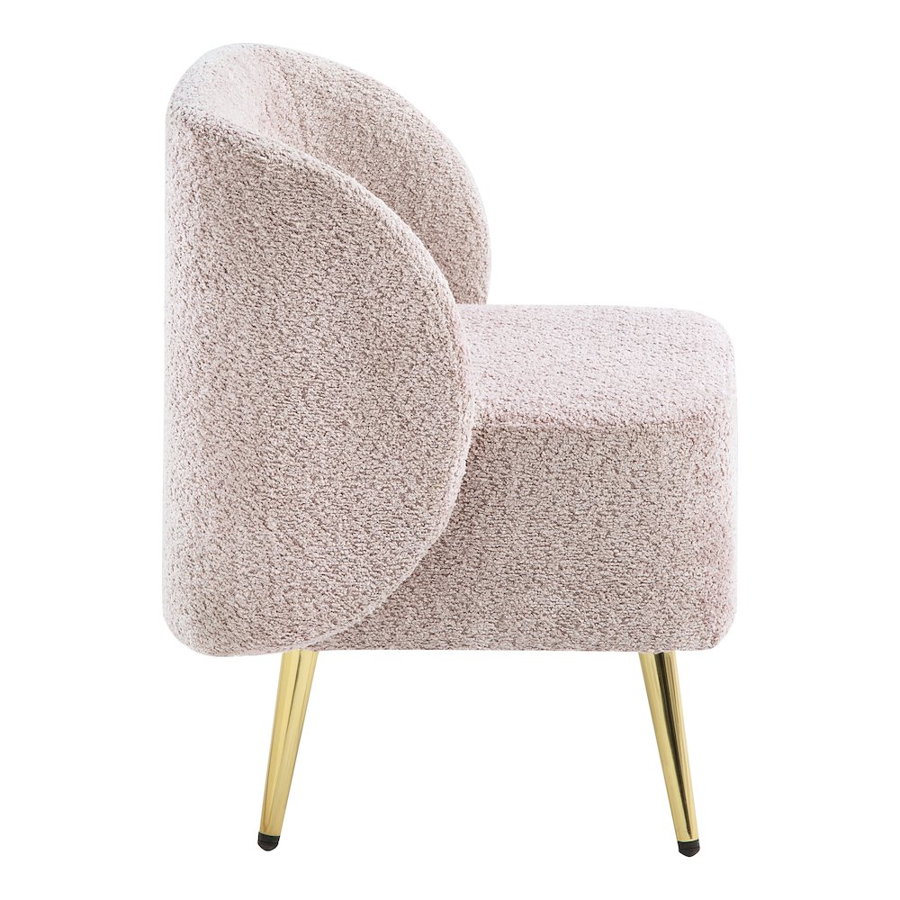 Abrina Vanity Chair in Dusty Rose Fabric with Gold Legs