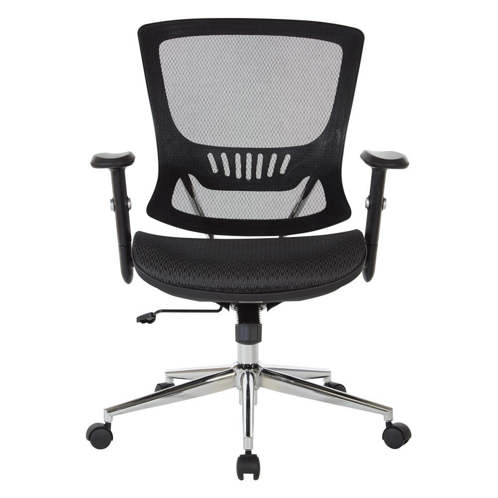 Mesh Screen Seat and Back Manager’s Chair with Height Adjustable Arms and Chrome Base