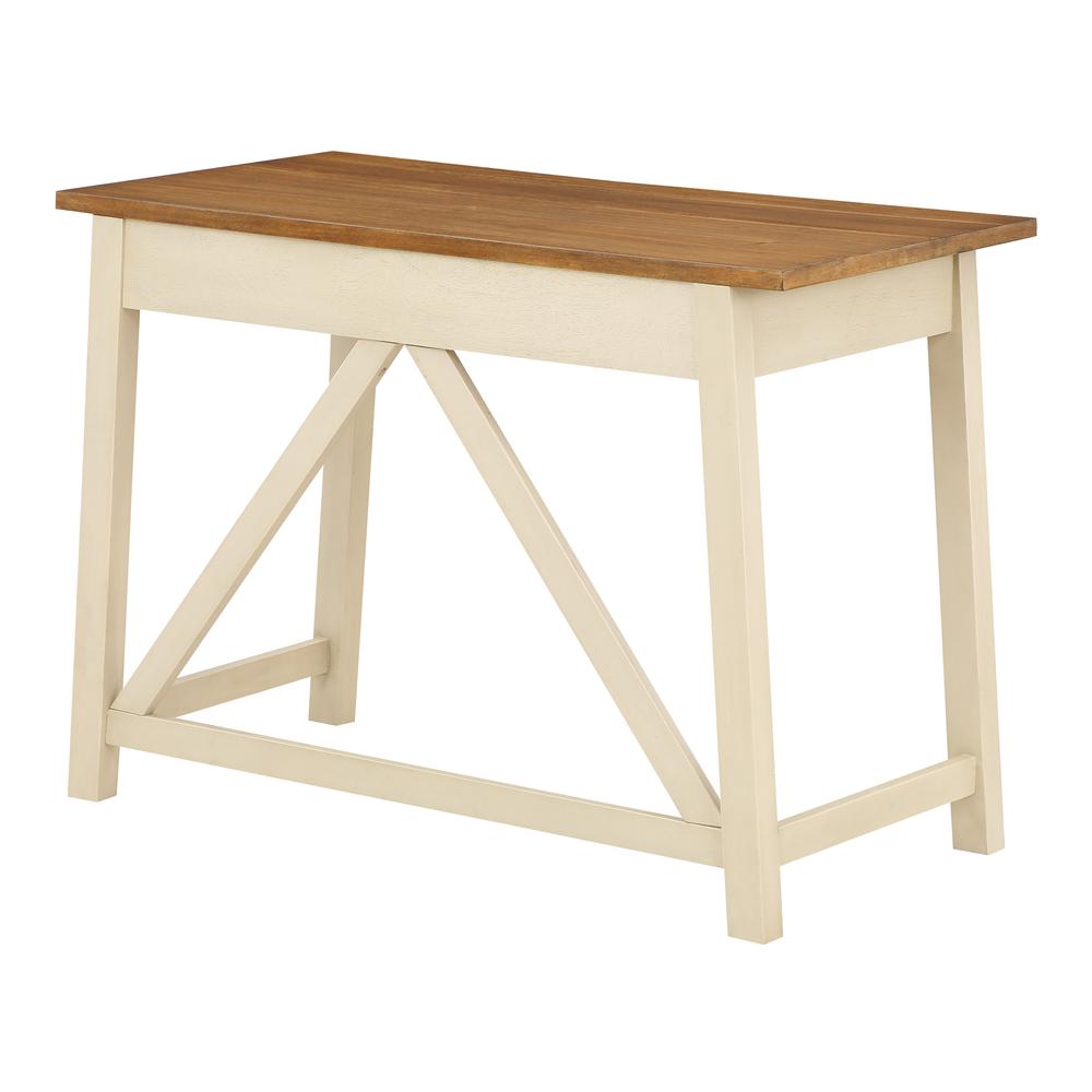 Milford Rustic Writing Desk w/ Drawers in Antique White Finish