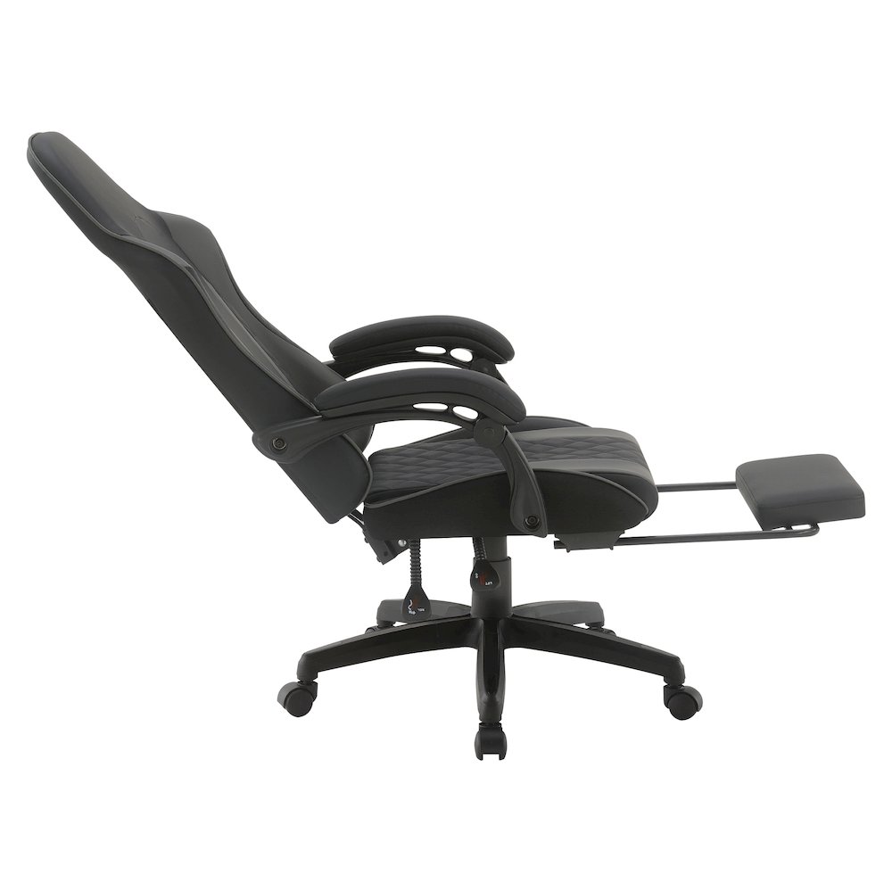 Expanse Gaming Chair  With Footrest in Grey Fabric