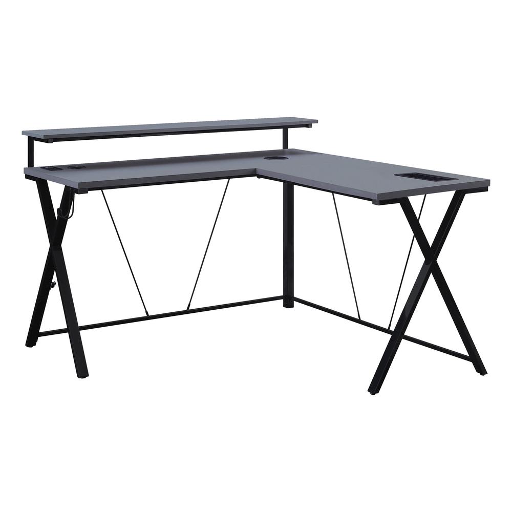 Checkpoint Battlestation L shaped Gaming Desk with RGB LED Lights