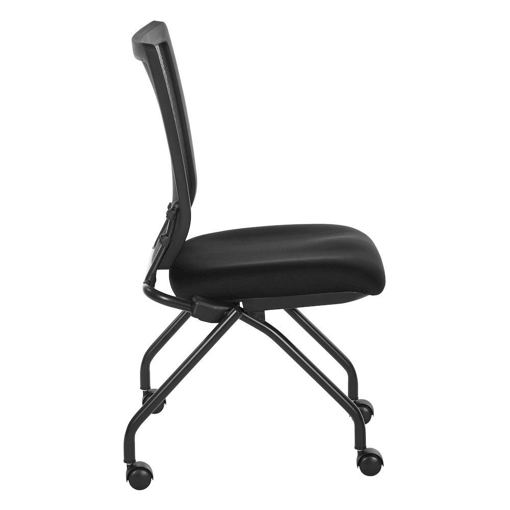 PU Padded Back Soft-Flex Frame Progrid Mesh Back Armless Folding Chair