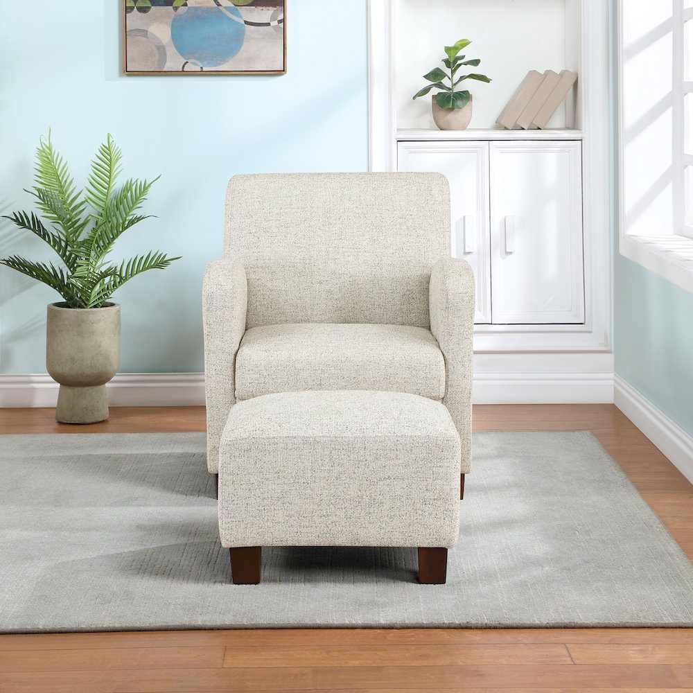 Aiden Chair & Ottoman Faux Leather