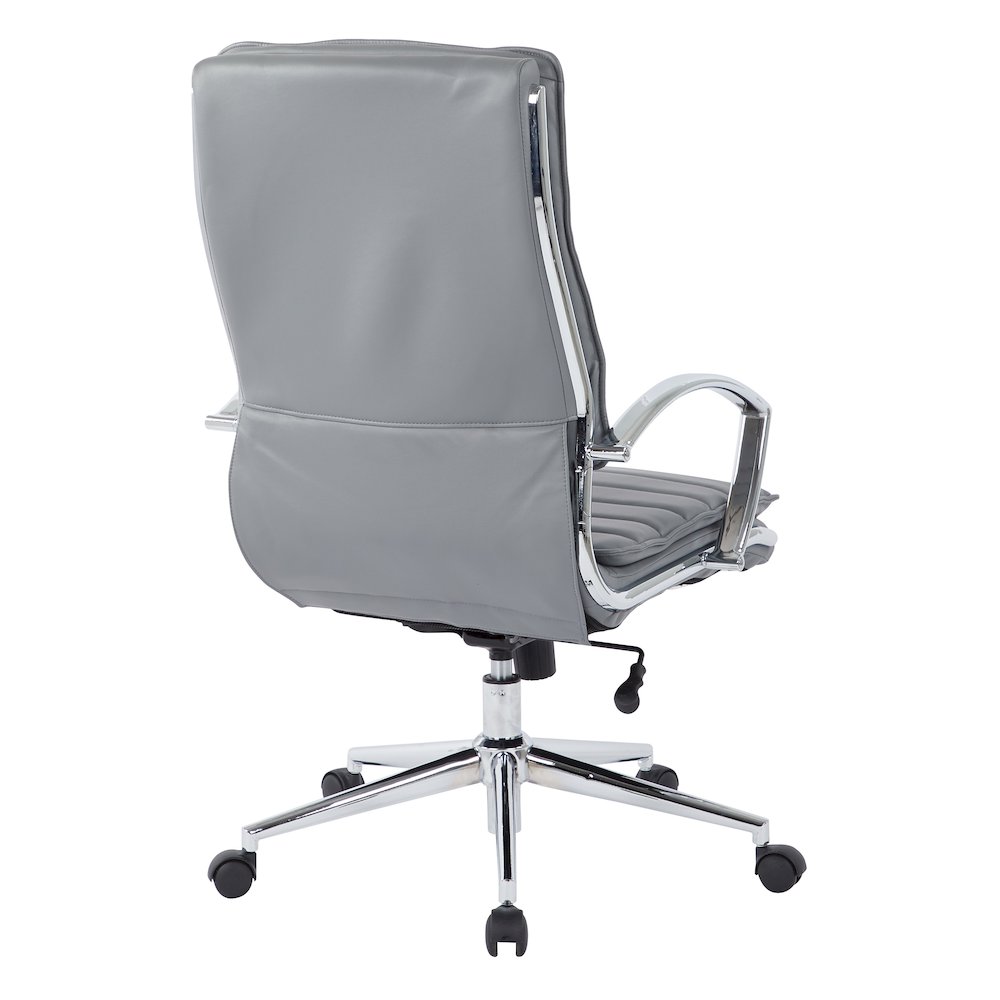High Back Manager’s Faux Leather Chair with Chrome Base