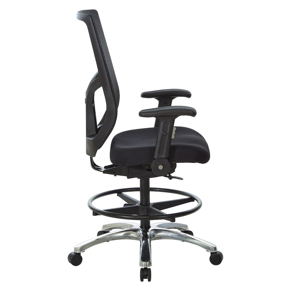 ProGrid Mesh Back Drafting Chair in  FreFlex Coal Fabric with Padded Seat
