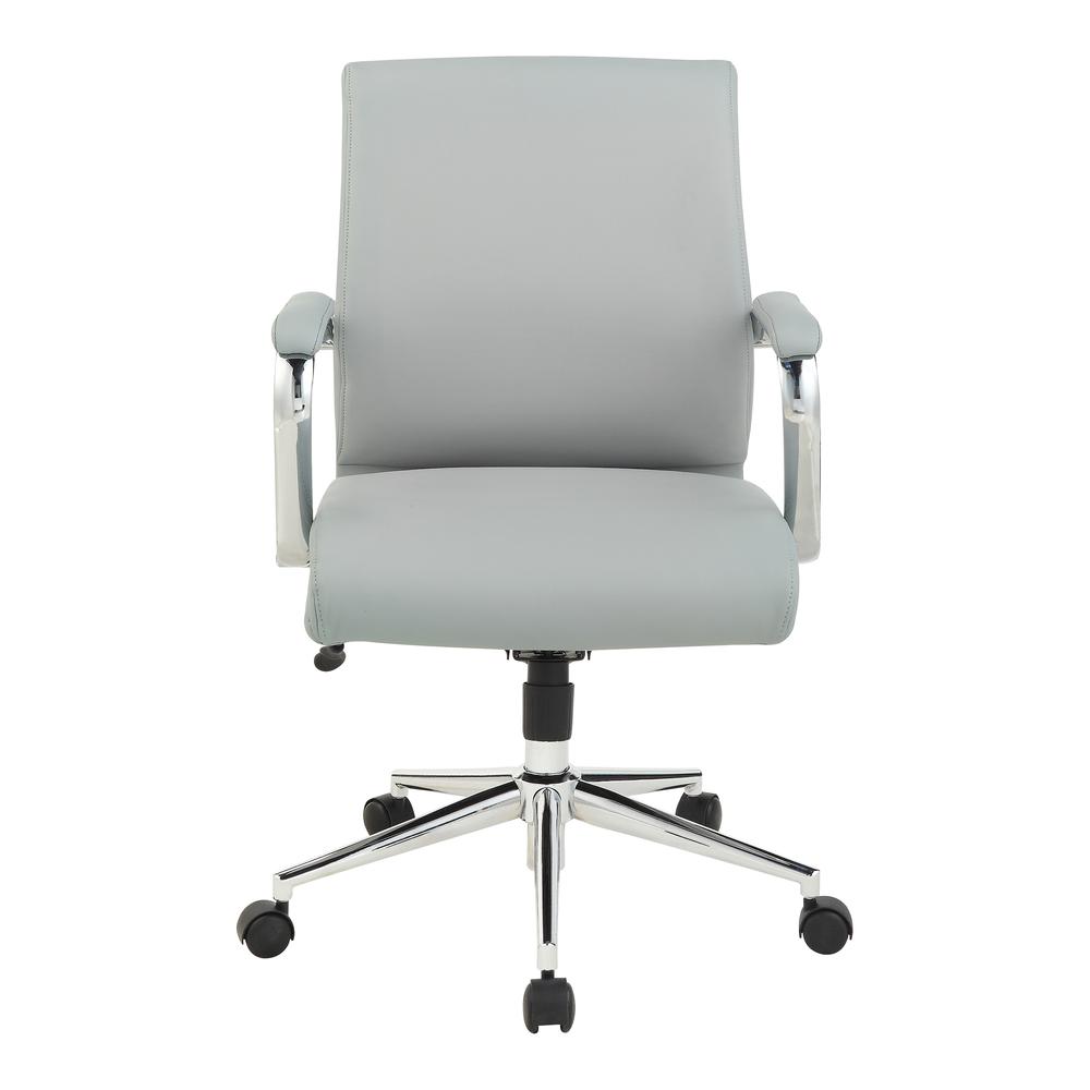 Mid Back Manager’s Chair with Dillon Steel Antimicrobial Fabric and Chrome Base