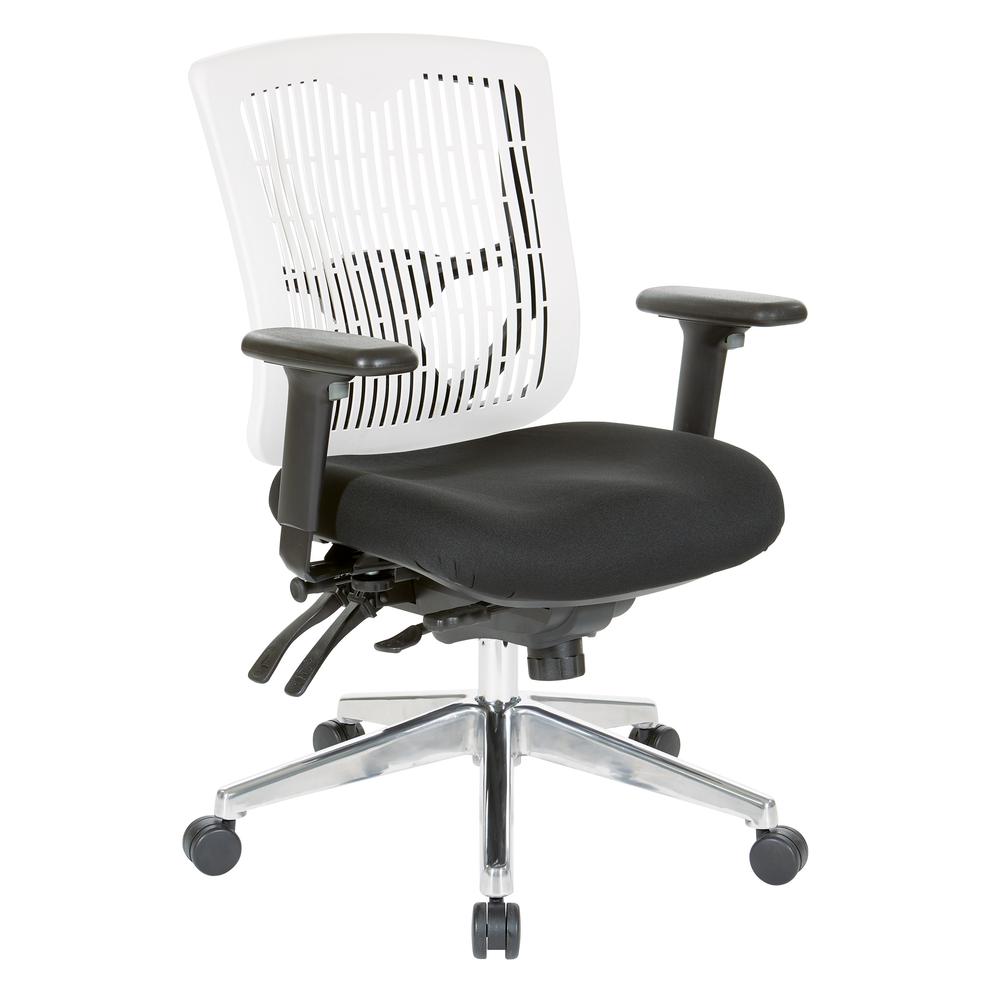 Contoured White Plastic Back Manager’s Chair