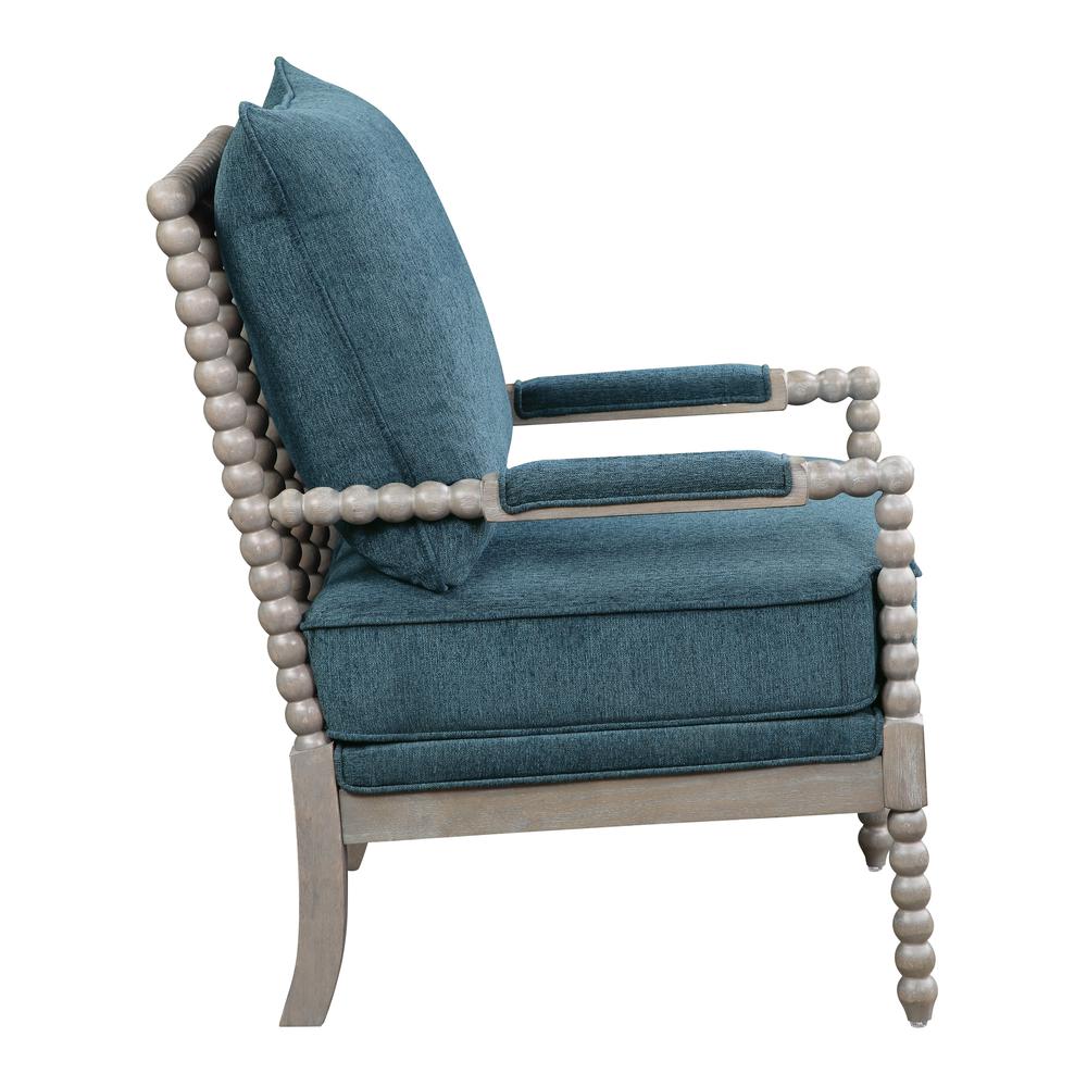 Abbott Chair in Azure Fabric with Brushed Grey Base K/D