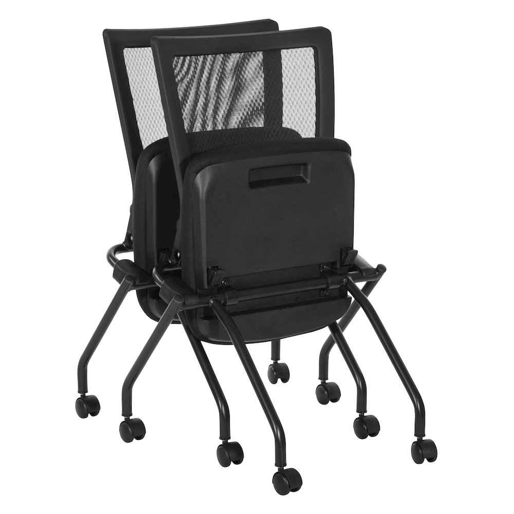 PU Padded Back Soft-Flex Frame Progrid Mesh Back Armless Folding Chair