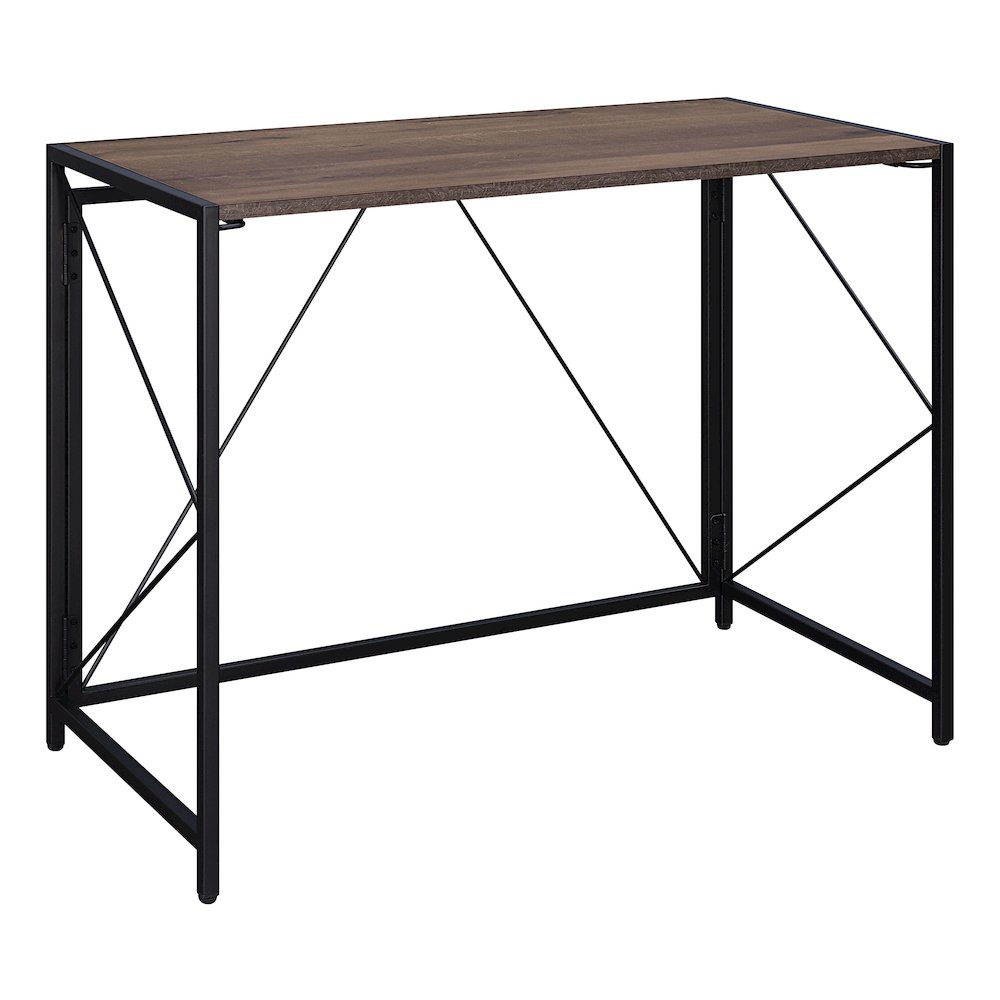 Ravel Tool-less Folding Desk with Grey Oak Top and Black Frame