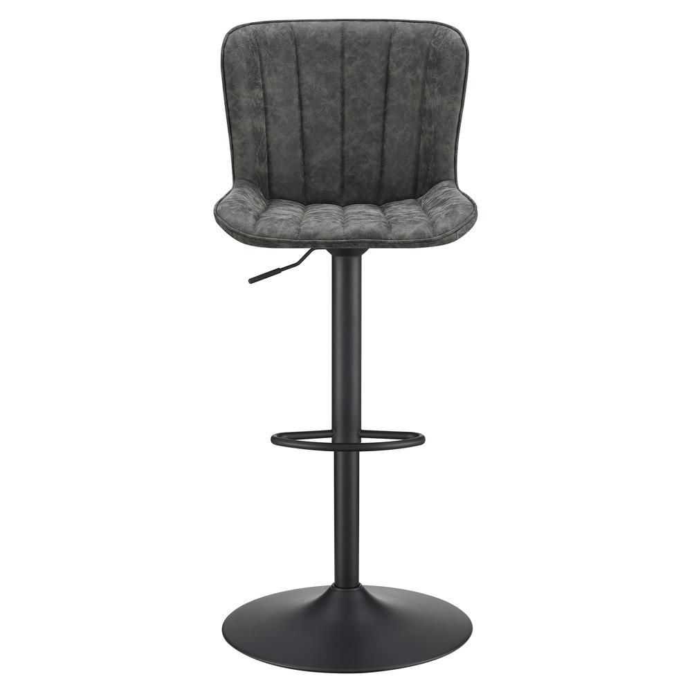Kirkdale Adjustable Stool 2-Pack in Charcoal Faux Leather