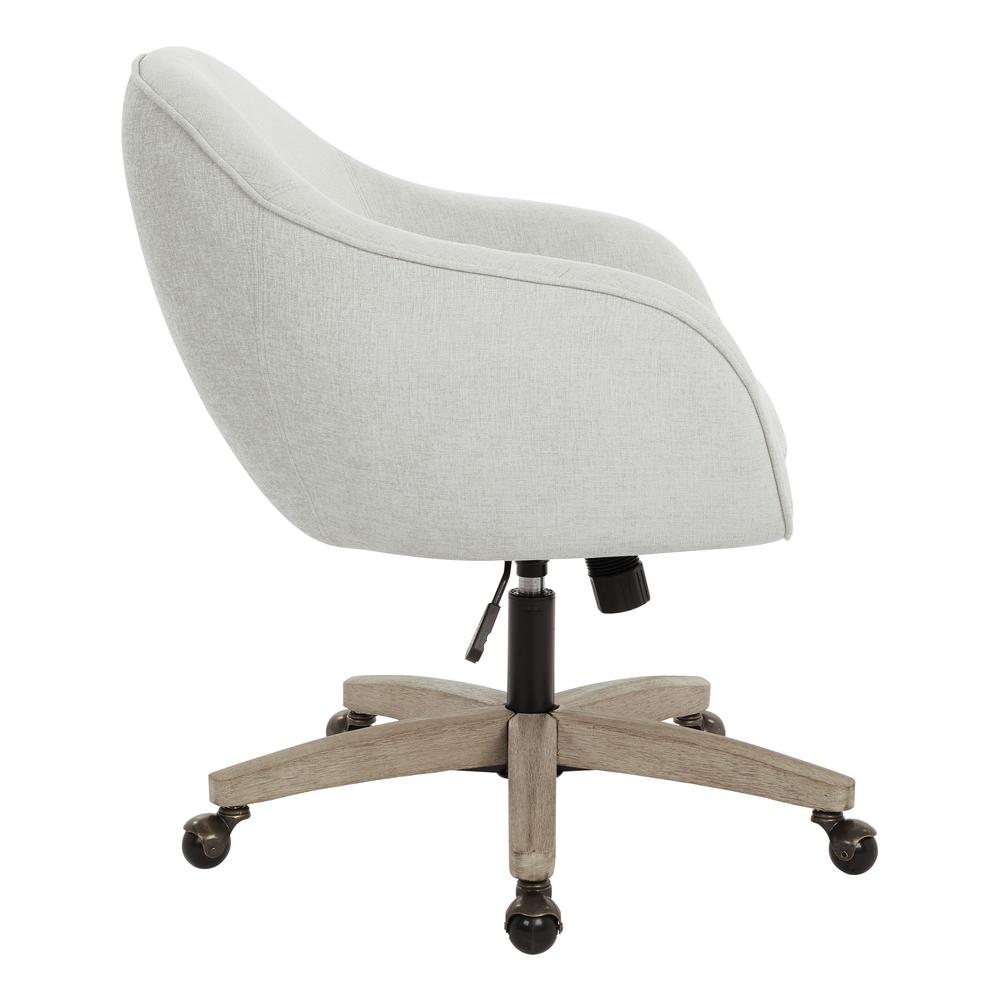 Nora Office Chair in Dove Fabric with Grey Brush Wood Base KD