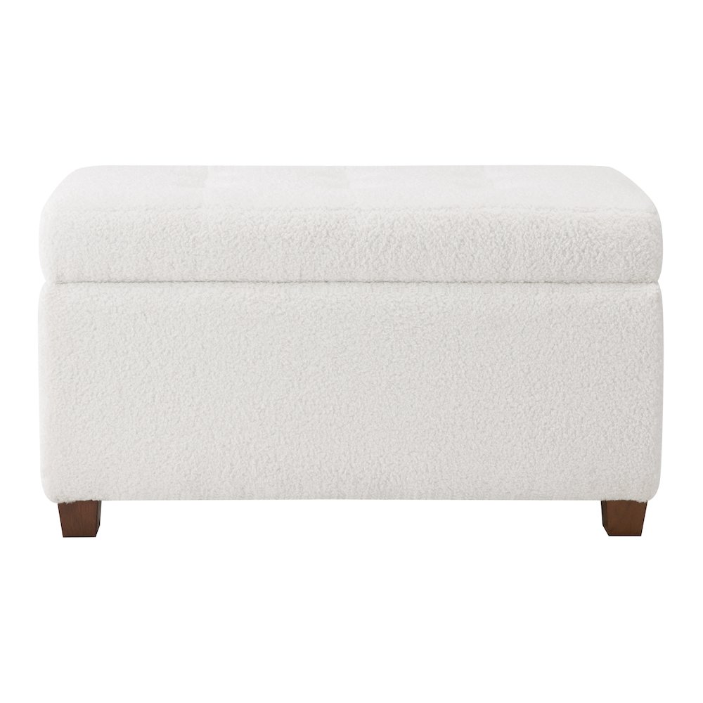 Metro Storage Ottoman in Ivory Sherpa Fabric