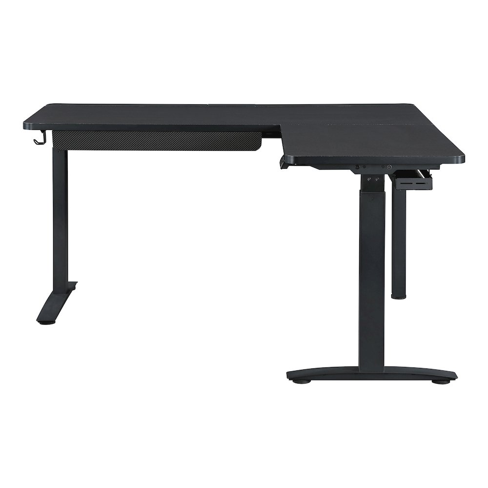 Kilo L-Shape Electric Lift Gaming Desk in Grey Carbon Fiber Finish