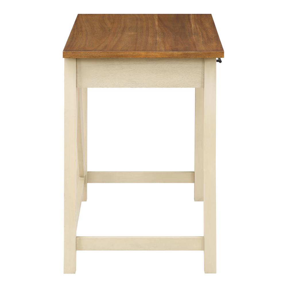 Milford Rustic Writing Desk w/ Drawers in Antique White Finish