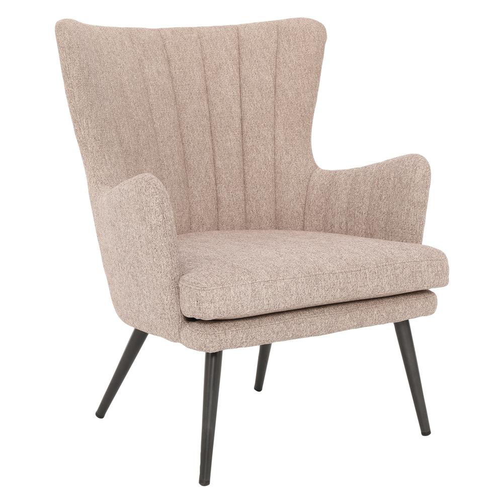 Jenson Accent Chair with Cappuccino Fabric and Grey Legs