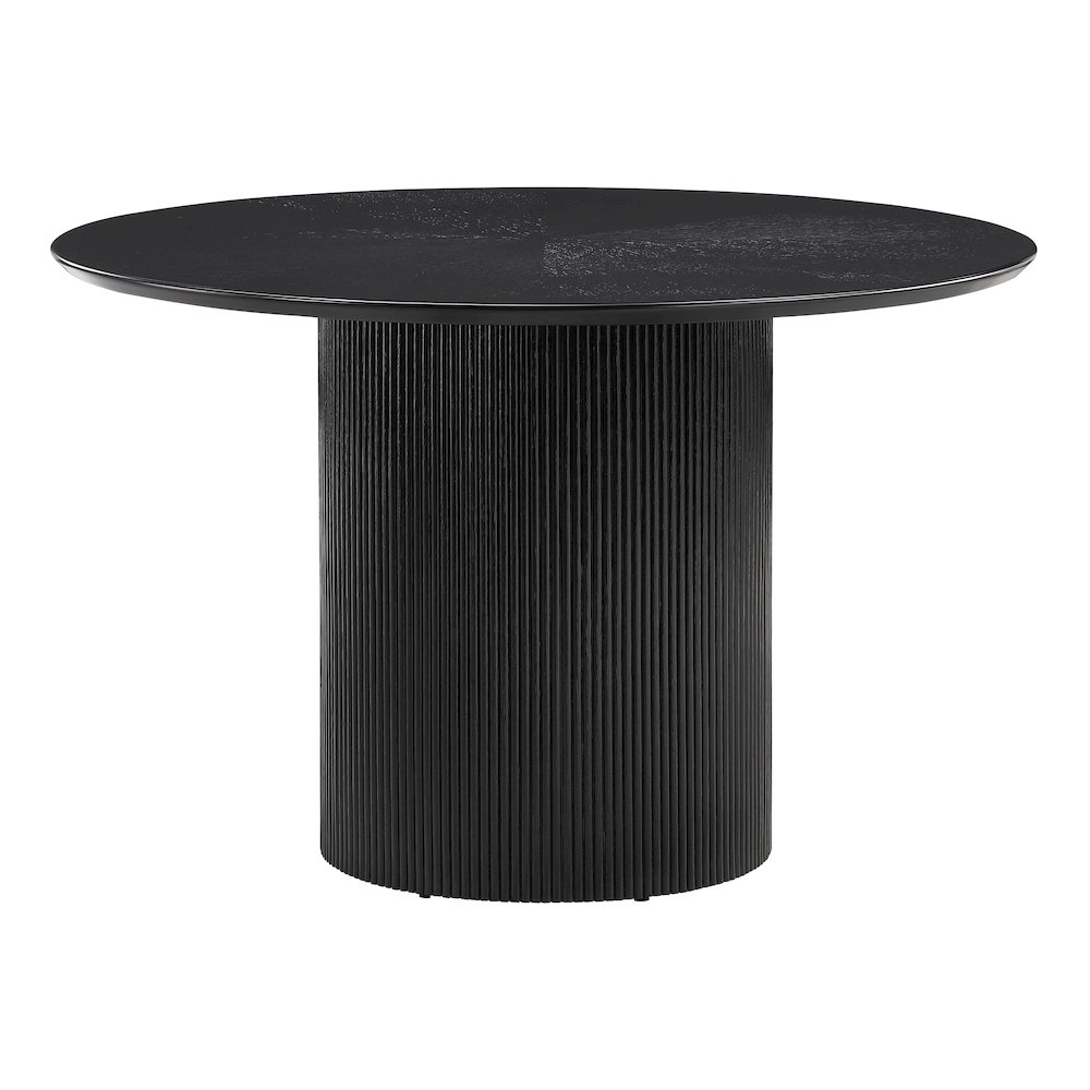 Jada 5-piece Round Pedestal Dining Table and 4 Chairs in Black Finish