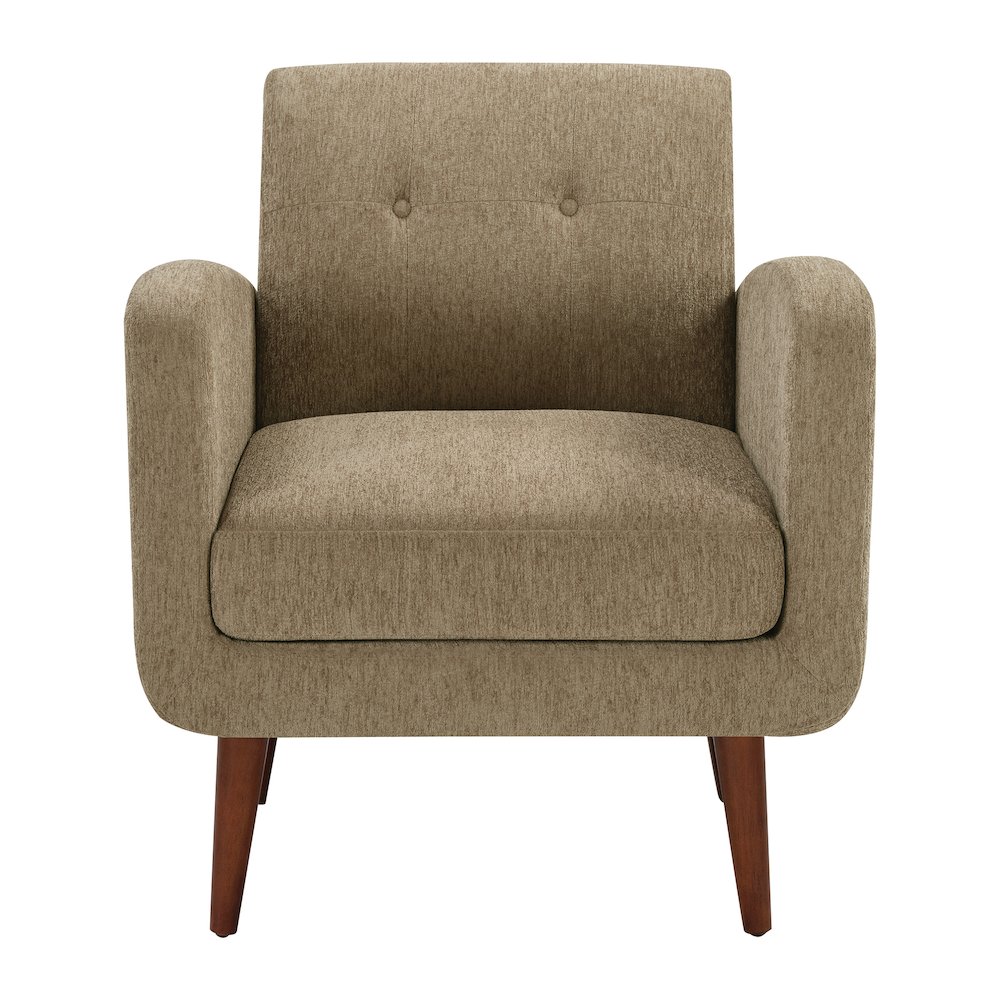Lake Meadows Arm Chair in Taupe Fabric with Espresso Legs