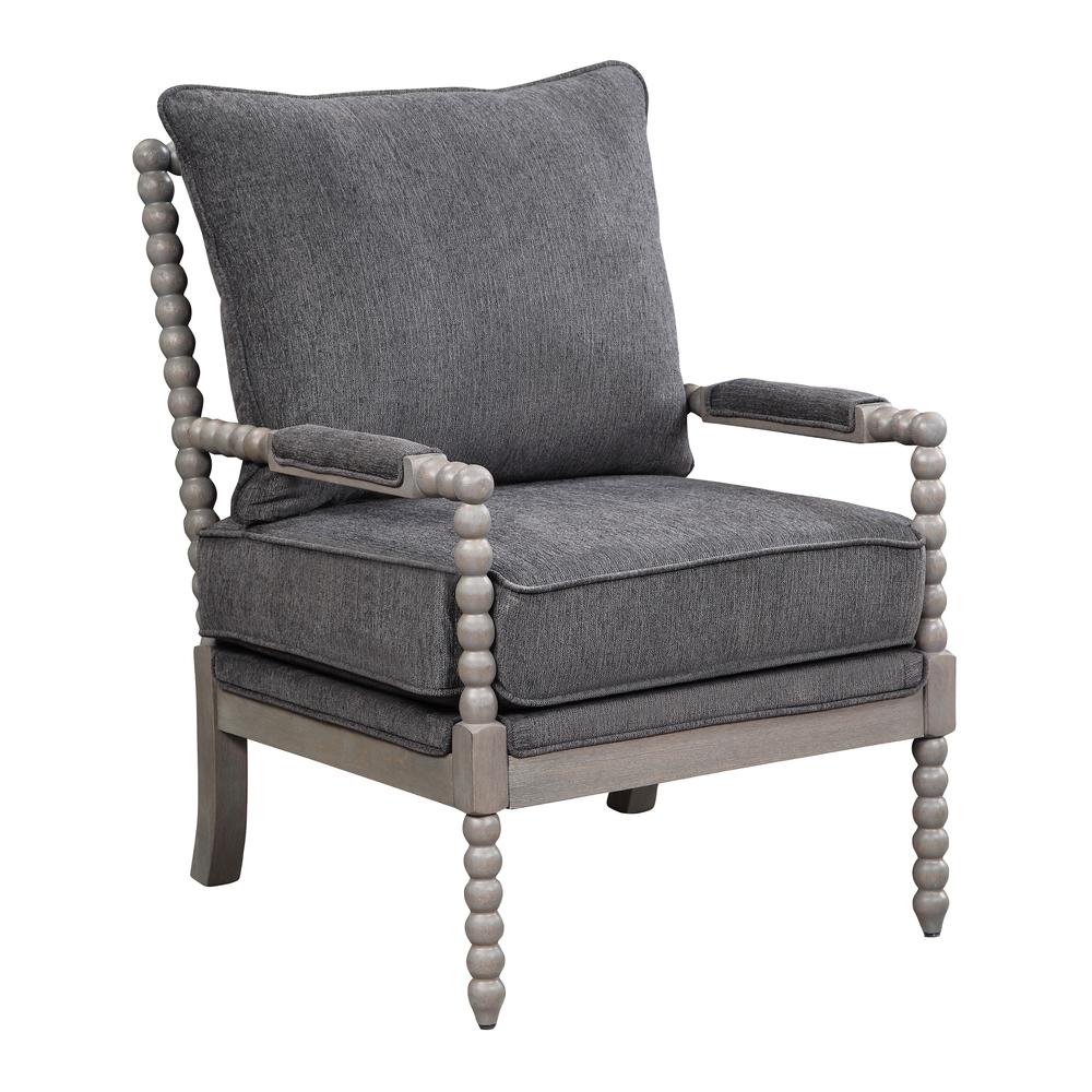 Abbott Chair in Charcoal Fabric with Brushed Grey Base K/D