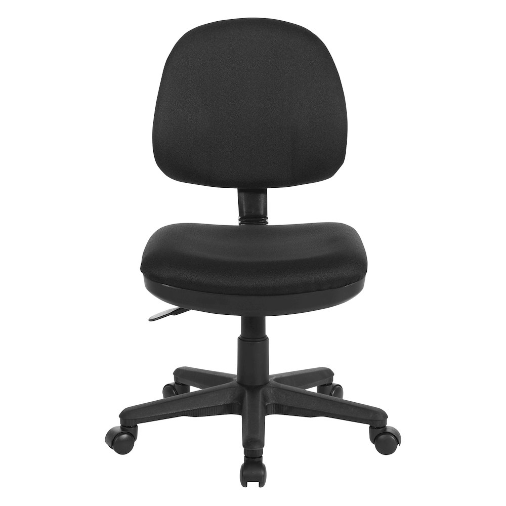 Sculptured Task Chair With Thick Padded Seat and Back in Icon black Fabric