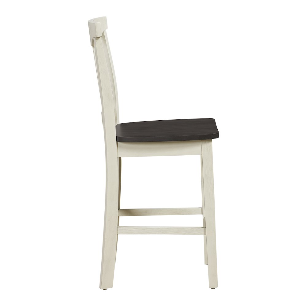 Berkley 5pc Set- Table Chairs in Distressed White Wash and Dark Walnut Finish
