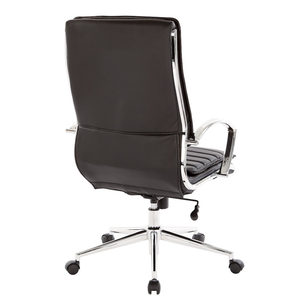 High Back Manager’s Faux Leather Chair with Chrome Base