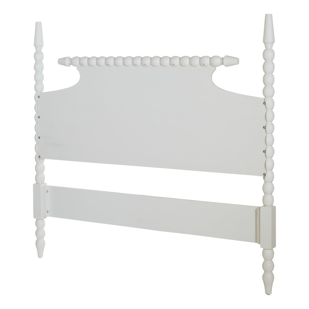 Spindle Queen Bed Headboard in Sandcastle Antique White Finish