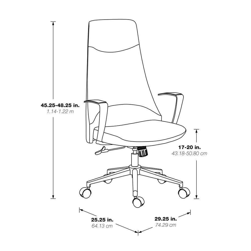 High Back Antimicrobial Fabric Chair with Fixed Padded Aluminum Arms and Chrome Base in Dillon Snow
