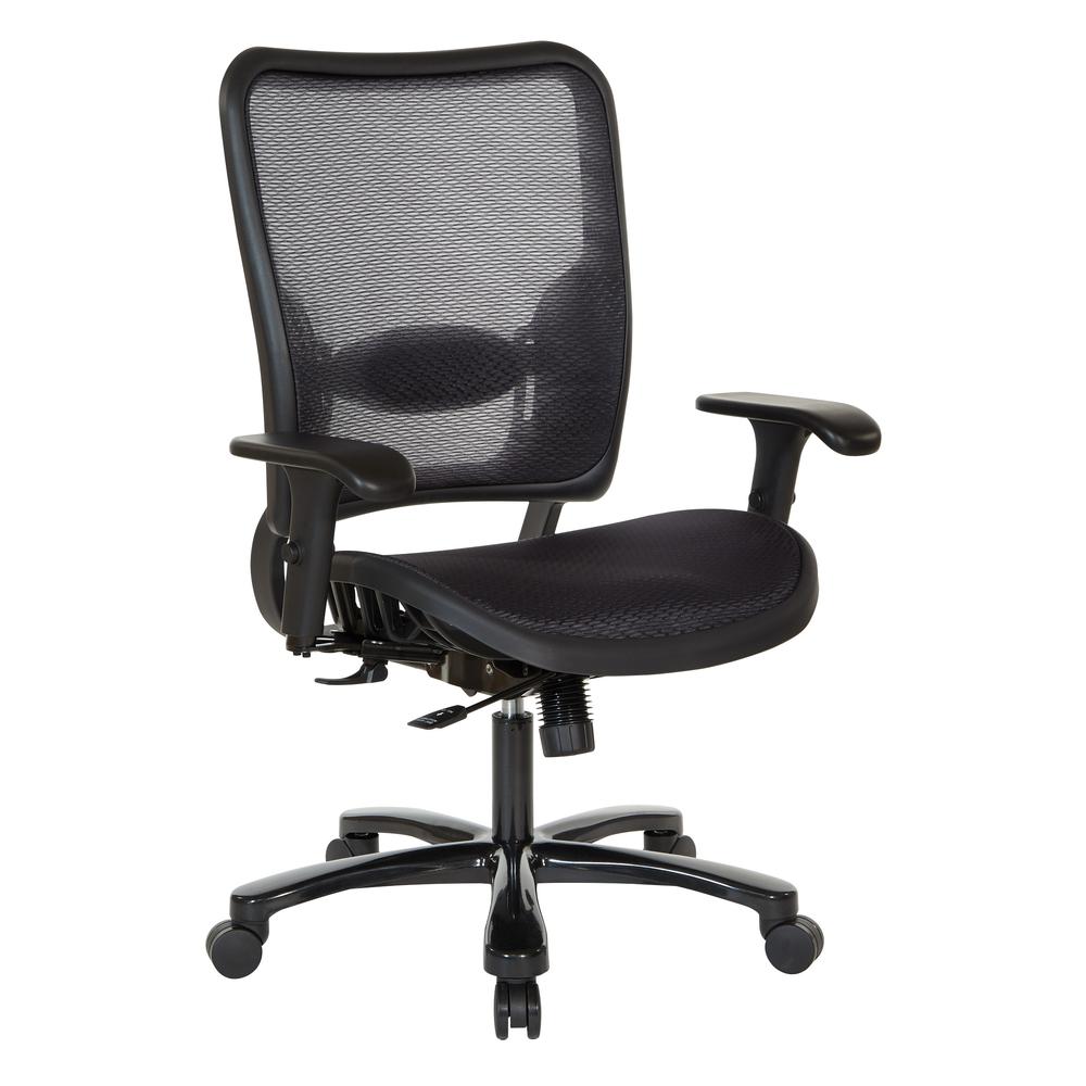 Air Grid Seat and Back Big & Tall Ergonomic Chair with Height Adjustable Lumbar Support