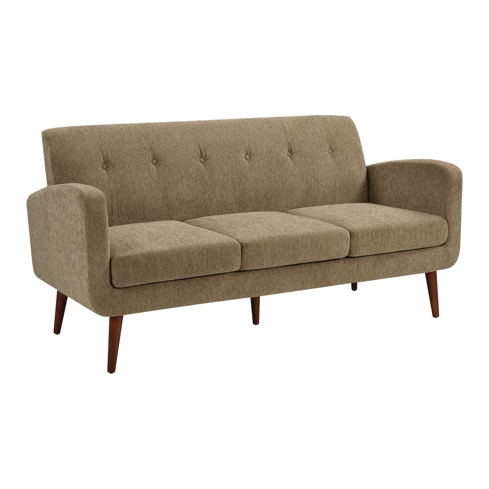 Lake Meadows Sofa in Taupe Fabric with Espresso Legs