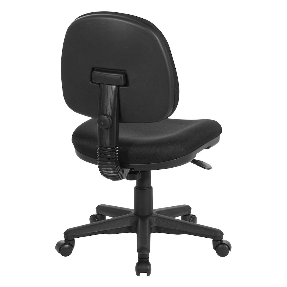 Sculptured Task Chair With Thick Padded Seat and Back in Icon black Fabric