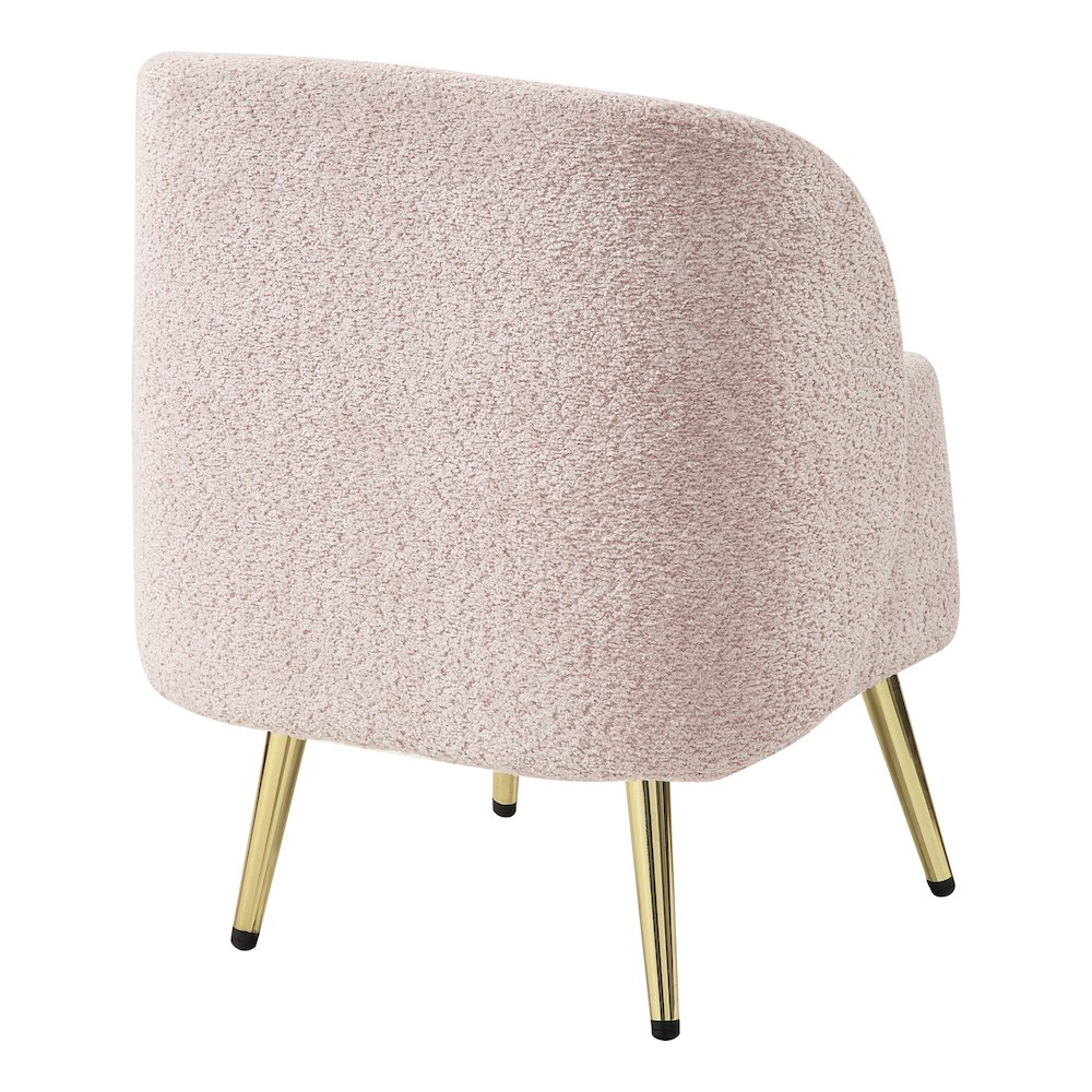Abrina Vanity Chair in Dusty Rose Fabric with Gold Legs