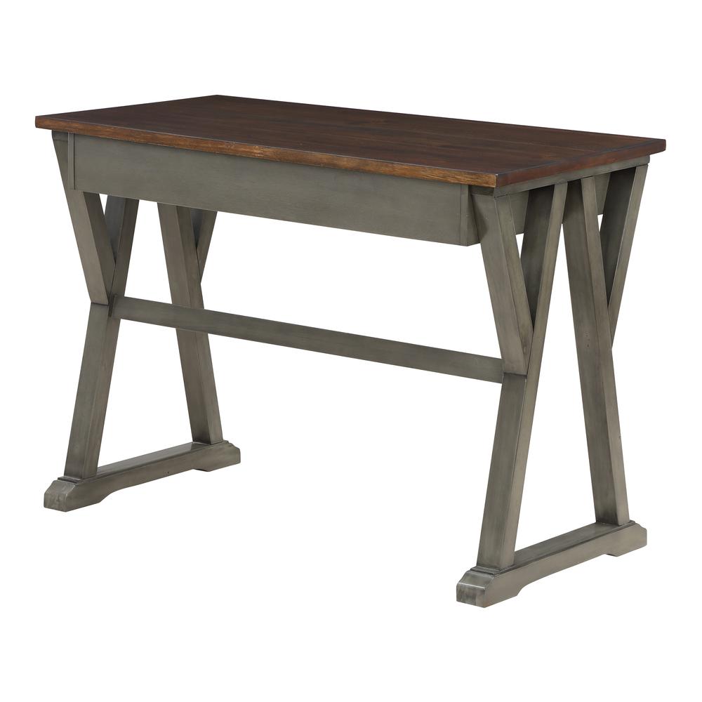 Jericho Rustic Writing Desk w/ Drawers in Slate Grey Finish