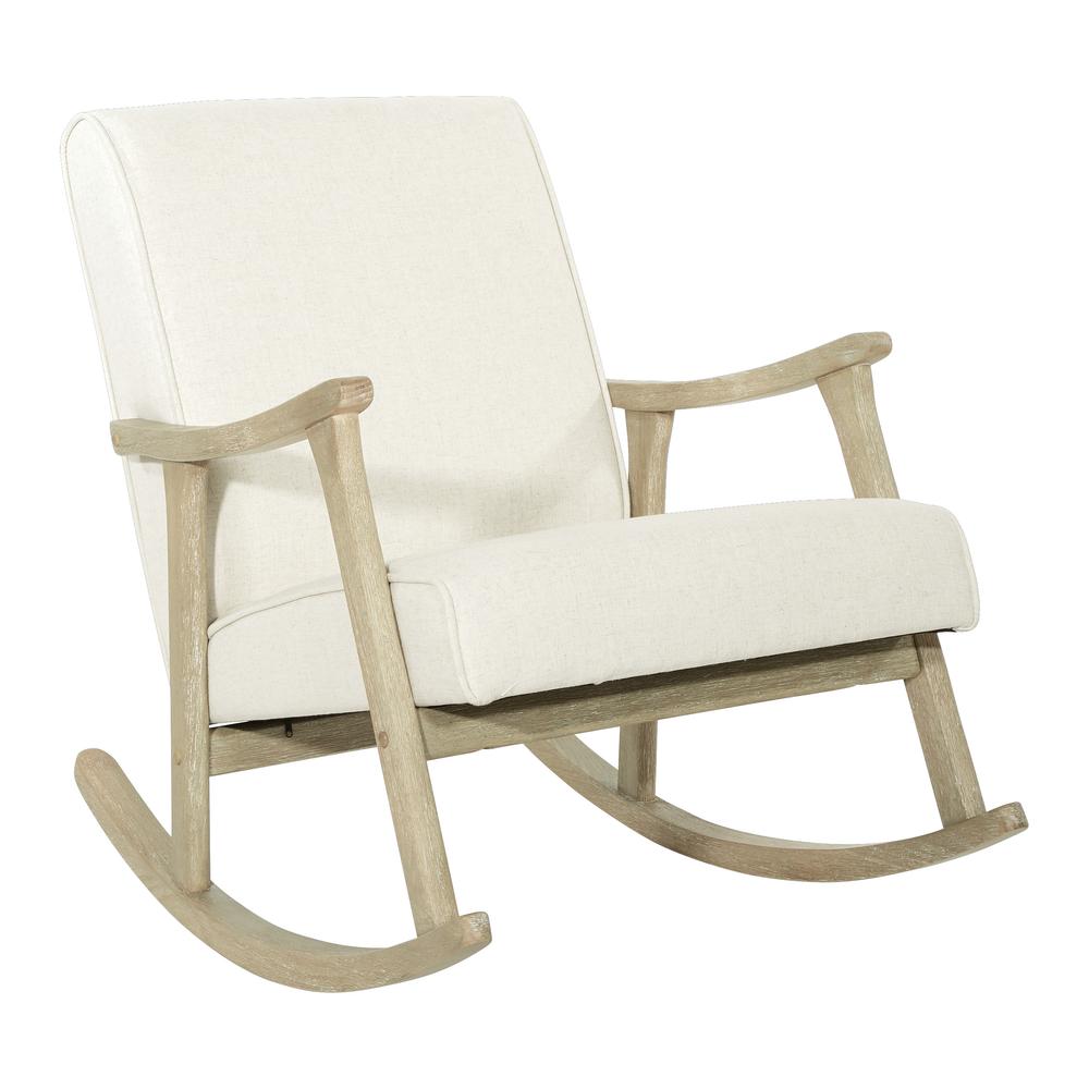 Gainsborough Rocker in Linen Fabric with Brushed Finish Base