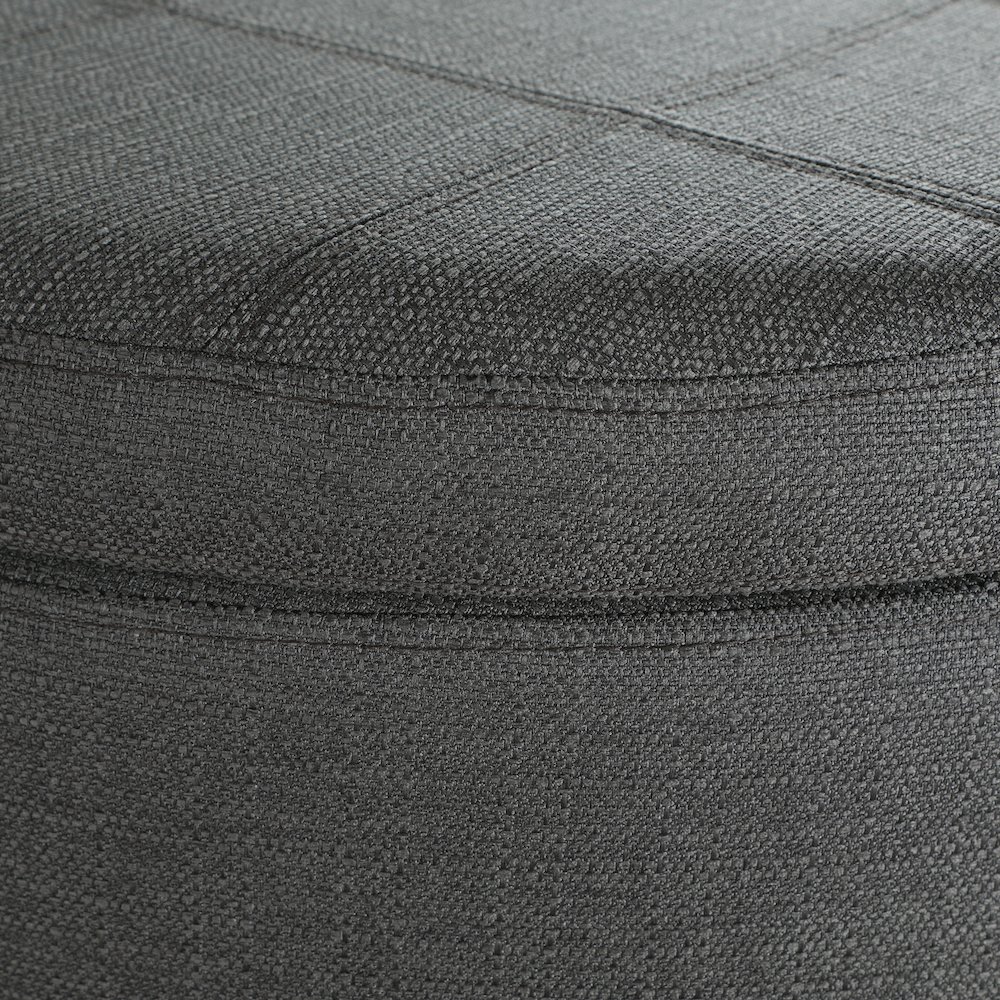 Alloway Storage Ottoman in Charcoal Fabric with Antique Bronze Nailheads
