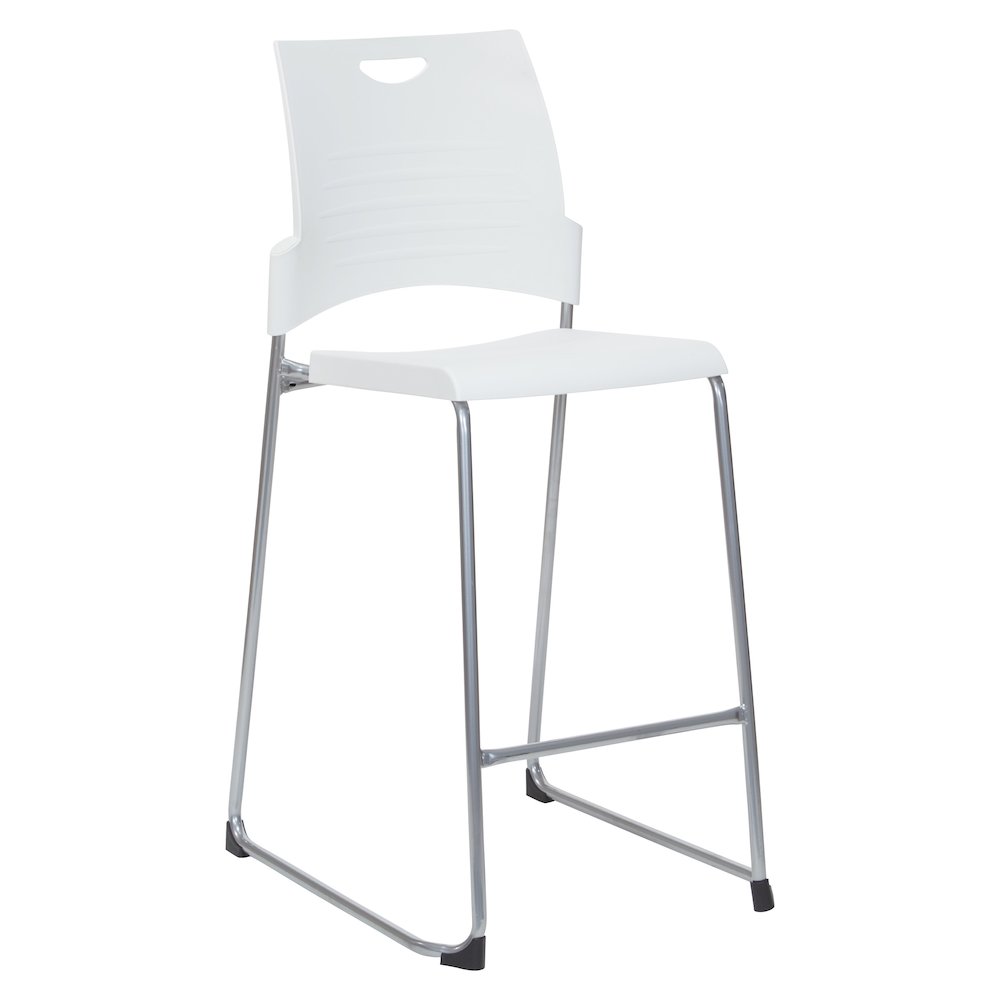 Tall Stacking and Ganging Chair with White Plastic Seat & Back